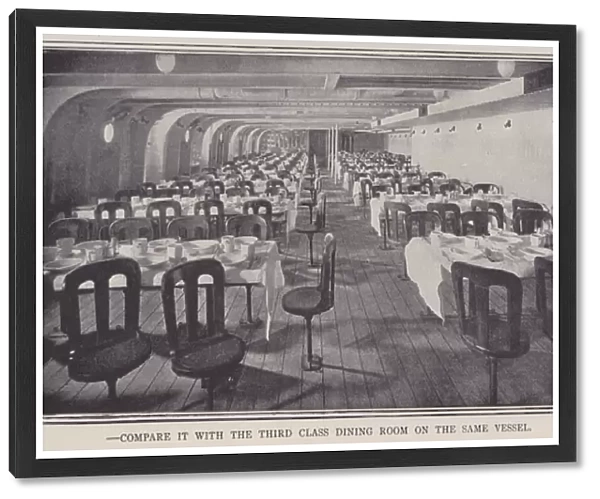 Third clas dining room on the Celtic (b  /  w photo)