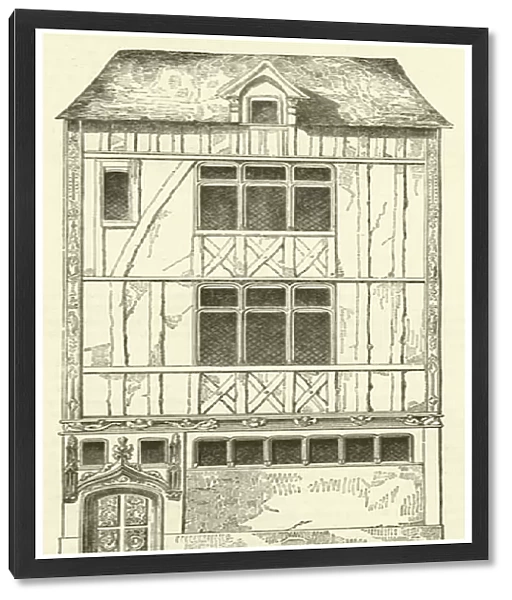 Maison de Jouvenet, a Rouen (engraving)