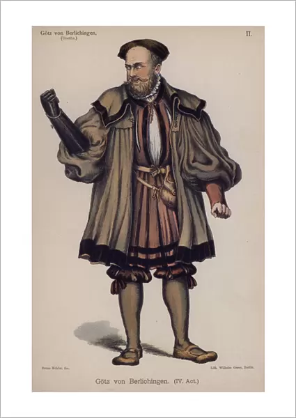 Gotz von Berlichingen, title character from the play by Goethe (colour litho)