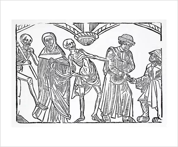 Death with a monk and usurer (litho)