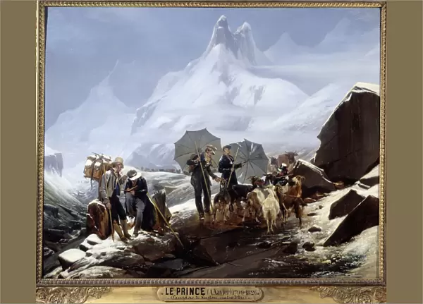 Landscape of Susten (Swiss Alps). Painting by Auguste Xavier Leprince (1799-1826), 1824