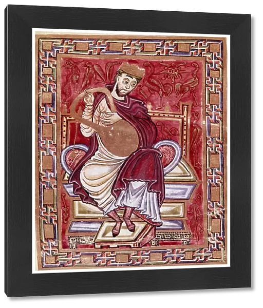 Representation of King David playing the lyre Miniature du codex d