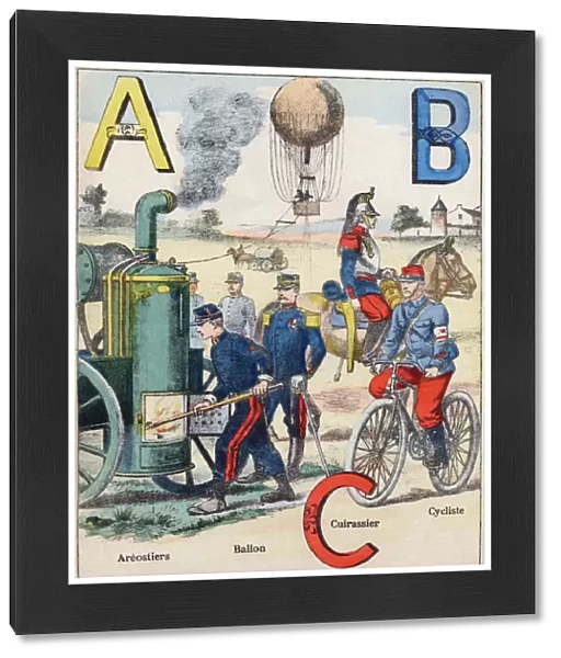 Letters A B C: Aerostiers, Balloon, Cuirassier and Cyclist