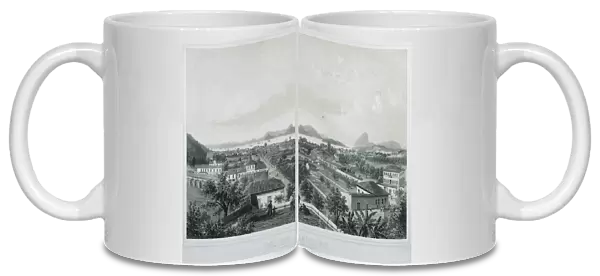 Nine panoramic views of Rio de Janeiro: Catette e entrada da Barra, 1862 (litho)