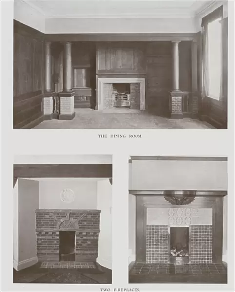 Marrowells, Walton-on-Thames, The Dining Room, Two Fireplaces (b  /  w photo)