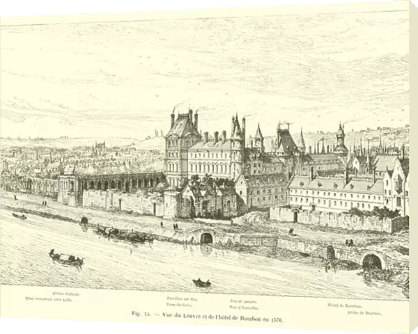 Vue du Louvre et de l hotel de Bourbon en 1576 (engraving)