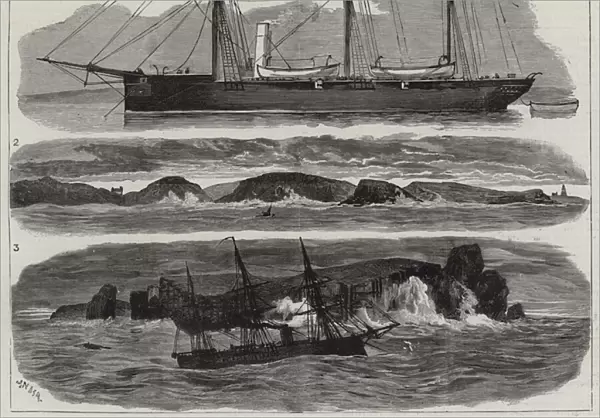 The Wreck of HM Gunboat 'Wasp'off Tory Island, Donegal (engraving)
