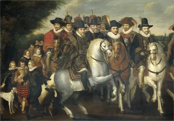 Prince Maurice Accompanied by his two Brothers with Frederick V, Elector Palatine