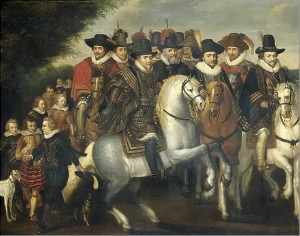 Prince Maurice Accompanied by his two Brothers with Frederick V, Elector Palatine