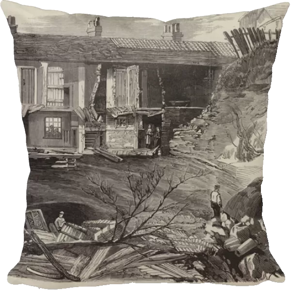 Fall of Cottages into a Sand Cave at Reigate (engraving)