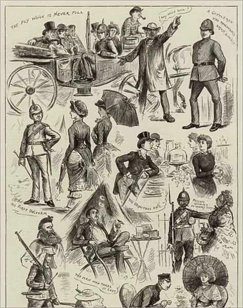 Sketches at the Wimbledon Camp of the National Rifle Association (engraving)