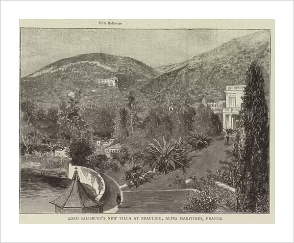 Lord Salisburys New Villa at Beaulieu, Alpes Maritimes, France (engraving)