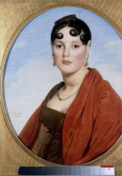 Portrait of Madame Aymon called the Belle Zelie. Painting by Jean Auguste Dominique