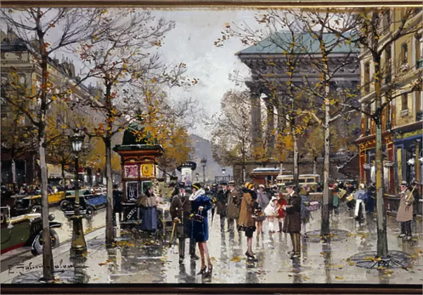 View of the boulevard des Italians in Paris Painting by Eugene Galien Leloue