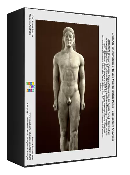 Greek Art: Funerary Statue of Kouros from the Archaic Period - Coming from Anavyssos