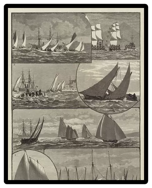 The Mediterranean Fleet Regatta at Palma, Race for the Admirals Cup (engraving)