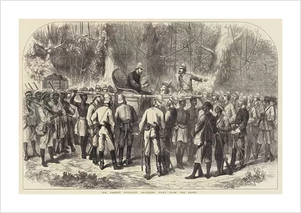 Sir Garnet Wolseley receiving News from the Front (engraving)