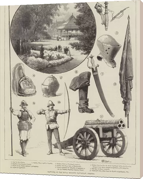 Sketches at the Royal Military Exhibition, Chelsea (engraving)