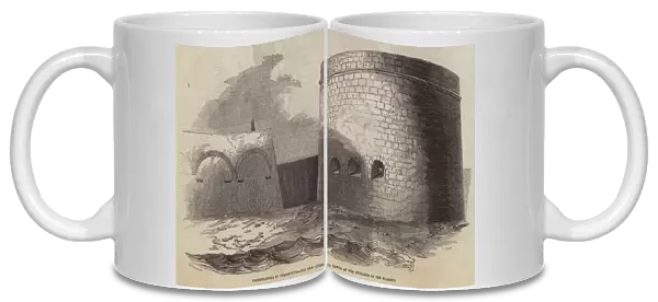 Fortifications of Portsmouth, the New Victoria Tower at the Entrance of the Harbour (engraving)