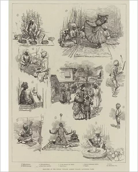 Sketches at the Indian Village, Albert Palace, Battersea Park (engraving)