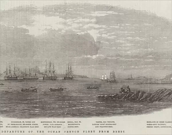 Departure of the Ocean French Fleet from Brest (engraving)