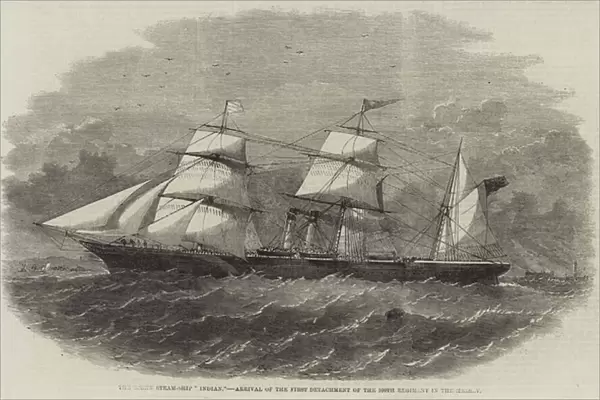 The Screw Steam-Ship 'Indian, 'Arrival of the First Detachment of the 100th Regiment in the Mersey (engraving)
