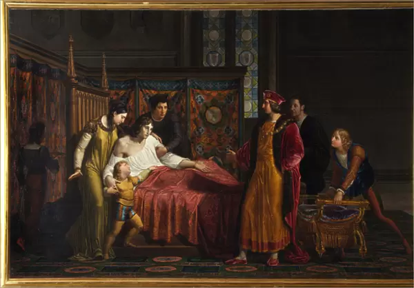Charles VIII visiting the dying Gian Galeazzo Sforza in Pavia Castle, 1494