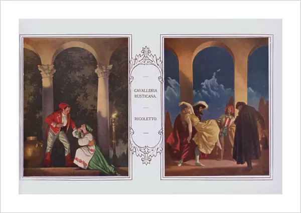 Murals in Peter Robinson restaurant: Cavalleria Rusticana, Rigoletto (colour litho)