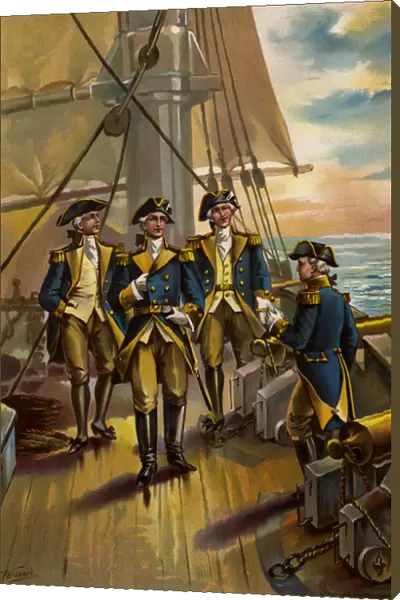 US Navy, Commander in Chief of fleet, 1776 (colour litho)
