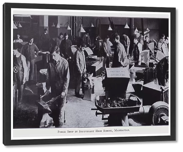 New York School Enquiry, 1911-13: Forge Shop in Stuyvesant High School, Manhattan (b  /  w photo)
