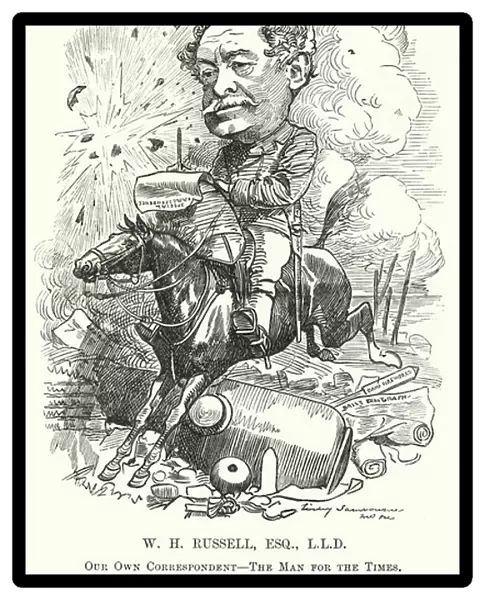 Punch cartoon: William Howard Russell, Irish journalist and war correspondent (engraving)