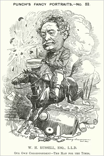 Punch cartoon: William Howard Russell, Irish journalist and war correspondent (engraving)