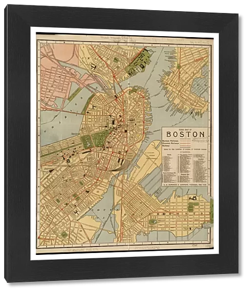 Guide map of Boston, 1900-05 (colour litho)