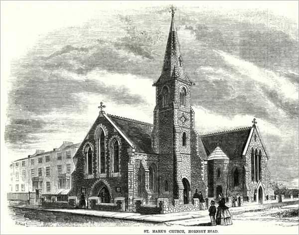 St Marks Church, Hornsey Road (engraving)