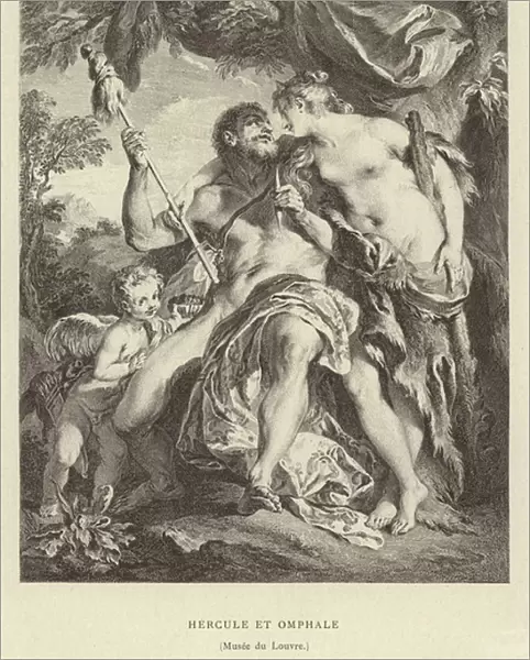 Hercule et Omphale, (Musee du Louvre) (engraving)