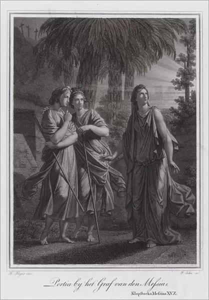Portia at Christs tomb (engraving)
