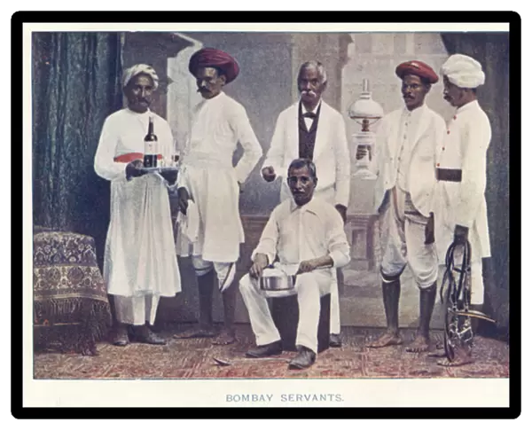 Indian Natives: Bombay Servants (coloured photo)