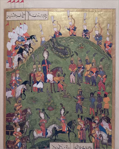 The Sultan Suleyman I (1495-1566) arriving at the fortress of Bogurdelen