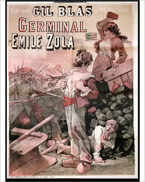 Poster advertising the publication of Germinal