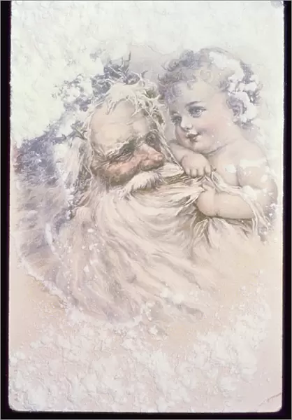 Father Christmas and a Child (litho)
