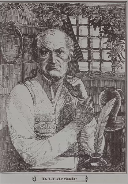 The Marquis de Sade (1740-1814) in Prison (engraving)