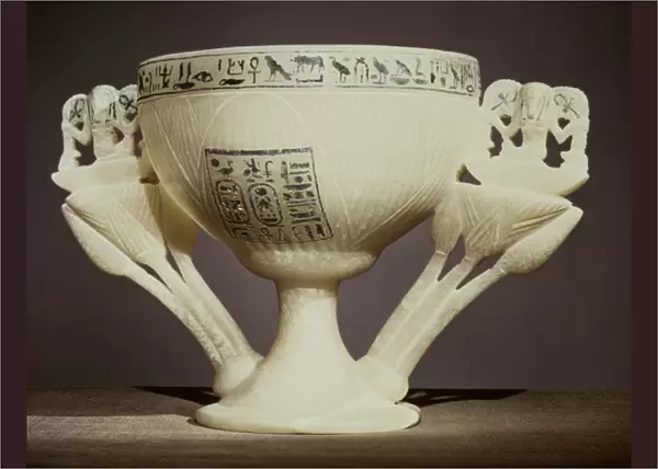 Drinking cup in the form of a half-opened lotus flower, found at the entrance to the tomb