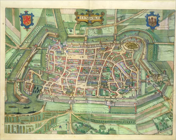 map of Luneburg, from Civitates Orbis Terrarum