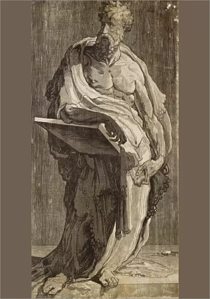 An Apostle (Saint Bartholomew?), c. 1540-50 (chiaroscuro woodcut)