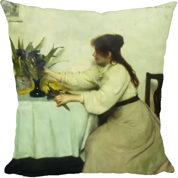 Arranging the Flowers, 1897 (oil on canvas)