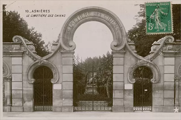 Asnieres, the dog cemetry. Postcard sent in 1913