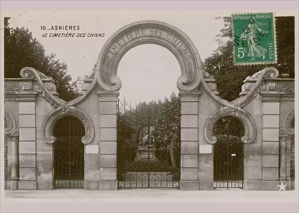 Asnieres, the dog cemetry. Postcard sent in 1913