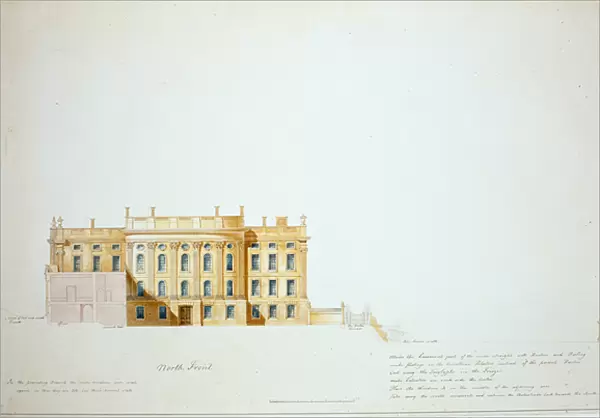 Design for the North Elevation, Chatsworth House (w  /  c on paper)