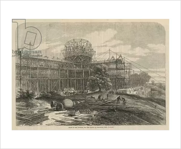 State of the building for the Palace in Alexandra Park (engraving)