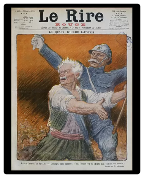 David Lloyd George and Petain, front cover illustration from Le Rire Rouge